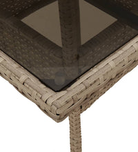 3-tlg. Garten-Essgruppe mit Kissen Beige Poly Rattan und Glas
