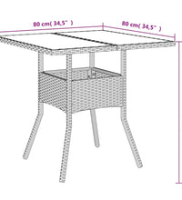 3-tlg. Garten-Essgruppe mit Kissen Beige Poly Rattan und Glas