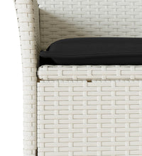 3-tlg. Garten-Essgruppe mit Kissen Weiß Poly Rattan und Glas