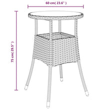 3-tlg. Garten-Essgruppe mit Kissen Braun Poly Rattan Glas