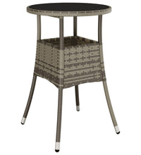 5-tlg. Garten-Essgruppe mit Kissen Grau Poly Rattan und Glas