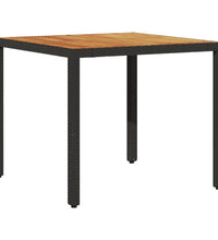3-tlg. Garten-Essgruppe mit Kissen Schwarz Poly Rattan Akazie