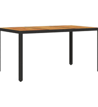 7-tlg. Garten-Essgruppe mit Kissen Schwarz Poly Rattan Akazie