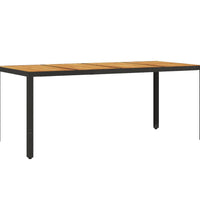 9-tlg. Garten-Essgruppe mit Kissen Schwarz Poly Rattan Akazie