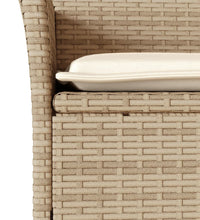 5-tlg. Garten-Essgruppe mit Kissen Beige Poly Rattan Akazie