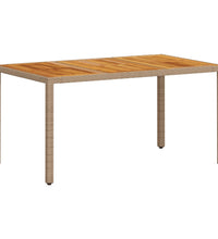 7-tlg. Garten-Essgruppe mit Kissen Beige Poly Rattan Akazie