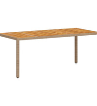 7-tlg. Garten-Essgruppe mit Kissen Beige Poly Rattan Akazie