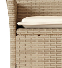 7-tlg. Garten-Essgruppe mit Kissen Beige Poly Rattan Akazie