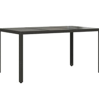 7-tlg. Garten-Essgruppe mit Kissen Schwarz Poly Rattan Glas