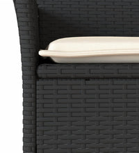 7-tlg. Garten-Essgruppe mit Kissen Schwarz Poly Rattan Glas