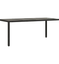 7-tlg. Garten-Essgruppe mit Kissen Schwarz Poly Rattan Glas