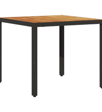 5-tlg. Garten-Essgruppe mit Kissen Schwarz Poly Rattan Akazie