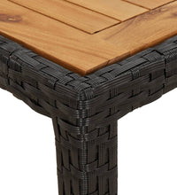 7-tlg. Garten-Essgruppe mit Kissen Schwarz Poly Rattan Akazie