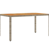 7-tlg. Garten-Essgruppe mit Kissen Grau Poly Rattan Akazie