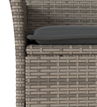 7-tlg. Garten-Essgruppe mit Kissen Grau Poly Rattan Akazie