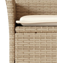 7-tlg. Garten-Essgruppe mit Kissen Beige Poly Rattan Akazie