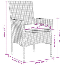 7-tlg. Garten-Essgruppe mit Kissen Beige Poly Rattan Akazie