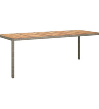 11-tlg. Garten-Essgruppe mit Kissen Grau Poly Rattan Akazie