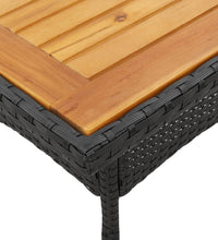 3-tlg. Garten-Essgruppe mit Kissen Schwarz Poly Rattan Akazie