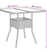 3-tlg. Garten-Essgruppe mit Kissen Schwarz Poly Rattan Akazie