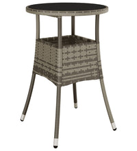 5-tlg. Garten-Essgruppe mit Kissen Grau Poly Rattan und Glas
