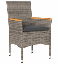 11-tlg. Garten-Essgruppe mit Kissen Grau Poly Rattan Glas