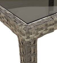 11-tlg. Garten-Essgruppe mit Kissen Grau Poly Rattan Glas