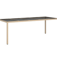 11-tlg. Garten-Essgruppe mit Kissen Beige Poly Rattan und Glas