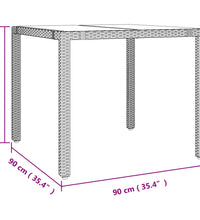 3-tlg. Garten-Essgruppe mit Kissen Schwarz Poly Rattan