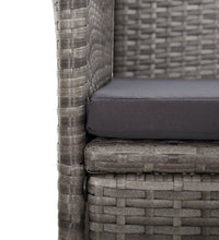 9-tlg. Garten-Essgruppe mit Kissen Grau Poly Rattan