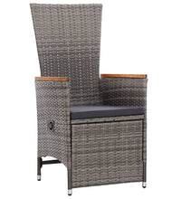 11-tlg. Garten-Essgruppe mit Kissen Grau Poly Rattan