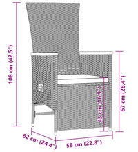 11-tlg. Garten-Essgruppe mit Kissen Grau Poly Rattan