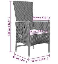 11-tlg. Garten-Essgruppe mit Kissen Grau Poly Rattan