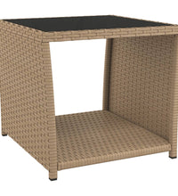 3-tlg. Garten-Essgruppe mit Kissen Beige Poly Rattan