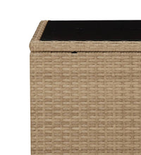 3-tlg. Garten-Essgruppe mit Kissen Beige Poly Rattan
