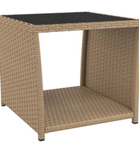 3-tlg. Garten-Essgruppe mit Kissen Beige Poly Rattan