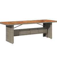 7-tlg. Garten-Essgruppe mit Kissen Grau Poly Rattan
