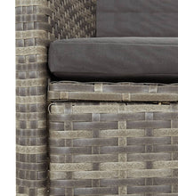 7-tlg. Garten-Essgruppe mit Kissen Grau Poly Rattan