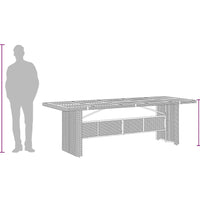 7-tlg. Garten-Essgruppe mit Kissen Grau Poly Rattan