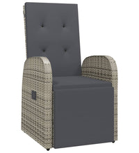 11-tlg. Garten-Essgruppe mit Kissen Grau Poly Rattan