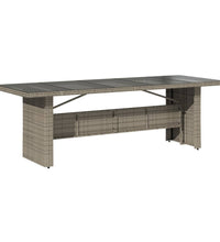 7-tlg. Garten-Essgruppe mit Kissen Grau Poly Rattan