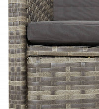7-tlg. Garten-Essgruppe mit Kissen Grau Poly Rattan