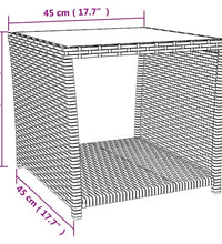 2-tlg. Garten-Essgruppe mit Kissen Grau Poly Rattan