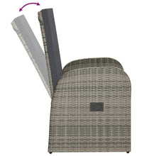 9-tlg. Garten-Essgruppe mit Kissen Grau Poly Rattan