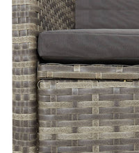 11-tlg. Garten-Essgruppe mit Kissen Grau Poly Rattan