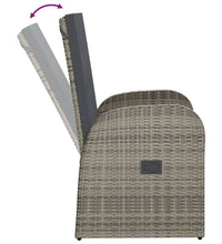 7-tlg. Garten-Essgruppe mit Kissen Grau Poly Rattan