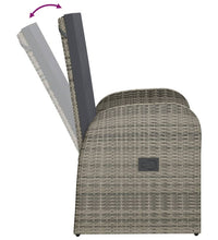 9-tlg. Garten-Essgruppe mit Kissen Grau Poly Rattan