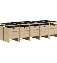 11-tlg. Garten-Essgruppe mit Kissen Beigemischung Poly Rattan