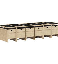 13-tlg. Garten-Essgruppe mit Kissen Beigemischung Poly Rattan