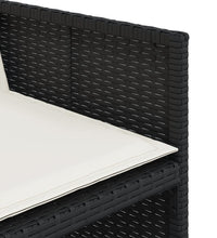 13-tlg. Garten-Essgruppe mit Kissen Schwarz Poly Rattan